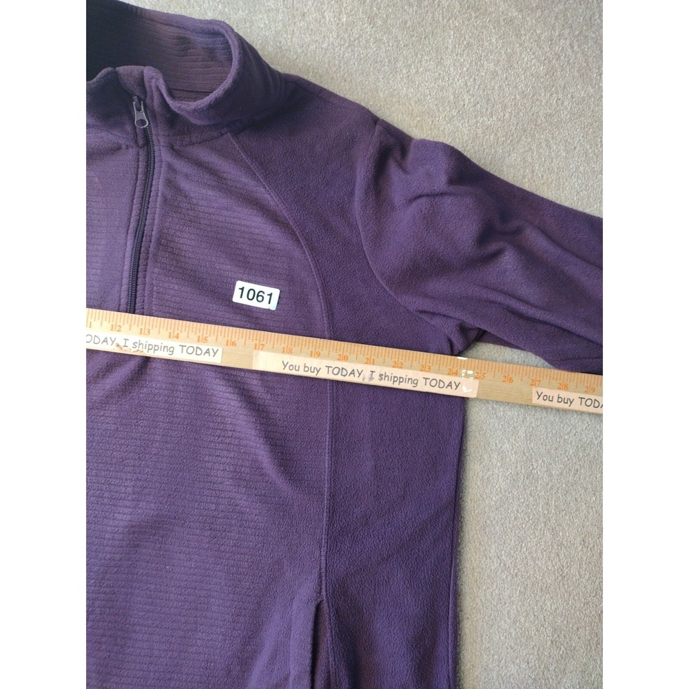 St. John's Bay Sweater Women's XL Purple Pullover Quarter Zip Fleece Warm - Picture 3 of 6